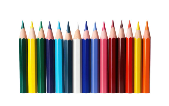 Colorful Pencil Set On Isolated Background