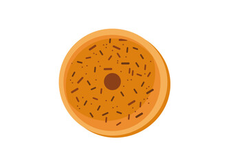 sweet doughnut bake. Hanukkah doughnuts, donuts (sufganiyot) with editable top decorations. Traditional food for Jewish Holiday Hanukkah. SVG