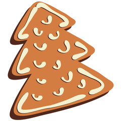 Gingerbread cookie- xmas tree. merry christmas. vector illustration. svg