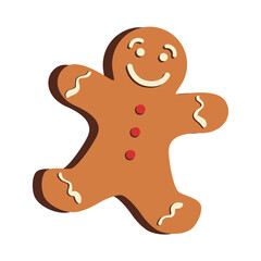 Gingerbread cookie- man. merry christmas. vector illustration. svg
