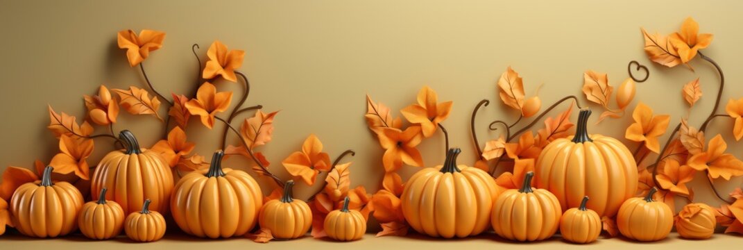 Pumpkin Pattern On Beige Background Halloween , Banner Image For Website, Background Pattern Seamless, Desktop Wallpaper