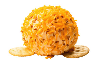 Cheddar Cheese Ball On Isolated Background - obrazy, fototapety, plakaty