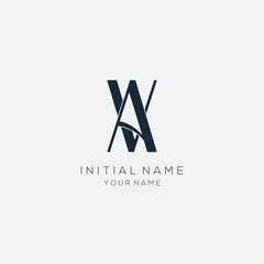 minimalist letter V A logo design for personal brand or company