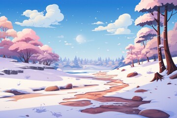 Snowy Footprints: Follow the trails of footprints left in the snow to tell a story or evoke a sense of mystery. - Generative AI