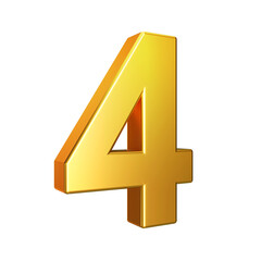 Alphabet. Golden 3d number isolated on a transparent background. 3d illustration. png.	