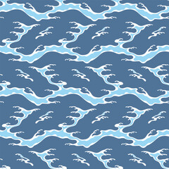  Japanese Zigzag River Wave Vector Seamless Pattern