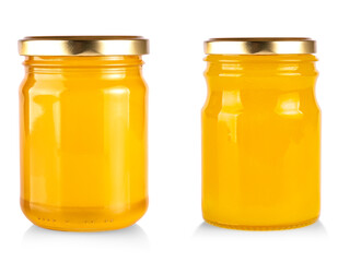 The set of honey bank isolated on white background