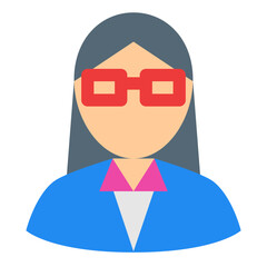 人、女性、眼鏡を表すカラースタイルのアイコン