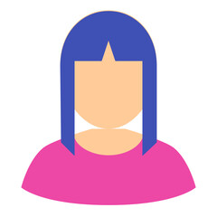 人、女性を表すカラースタイルのアイコン