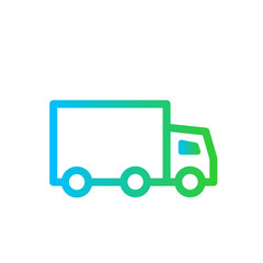 On delivery delivery services icon with blue and green gradient outline style. service, delivery, order, courier, fast, shipping, transport. Vector Illustration