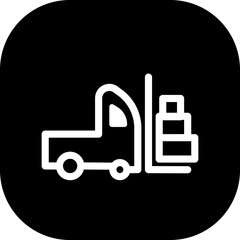 Loaded delivery services icon with black filled line outline style. load, web, interface, progress, bar, computer, website. Vector Illustration