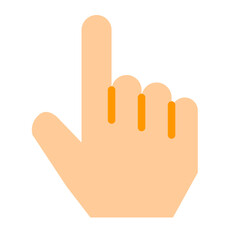 手、人差し指、ひとつ、質問、指さしを表すカラースタイルのアイコン