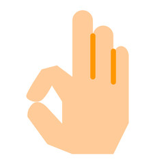 手、OK、お金を表すカラースタイルのアイコン