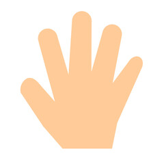 手、パー、手のひらを表すカラースタイルのアイコン