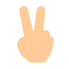 手、チョキ、ブイ、ピースを表すカラースタイルのアイコン