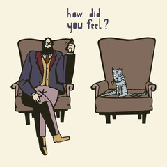 Psychoanalysis. Seamless vector pattern. It can be used for any print.