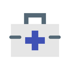 医療、救急箱を表すカラースタイルのアイコン