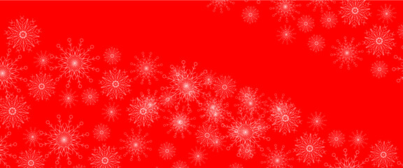 Red and white vector winter and happy new year banners with snowflakes