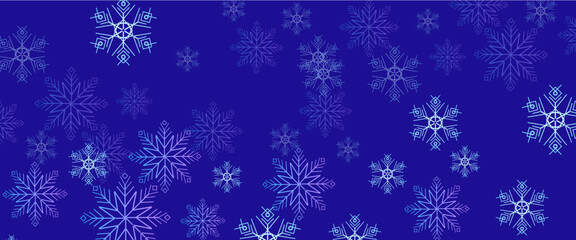 Fototapeta na wymiar Blue and white vector snowflake banner