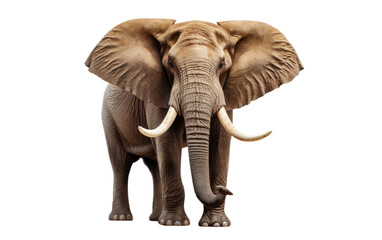 Elephant Trumpeting Power On Isolated Background