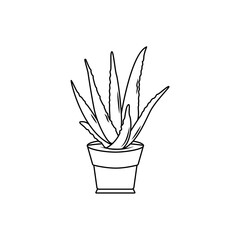 coloring book aloe vera black and white
