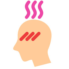 けが・病気、熱を表すカラースタイルのアイコン