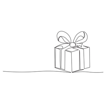 recommend clip art:  line art christmas gift box celebrate christmas day continous one line