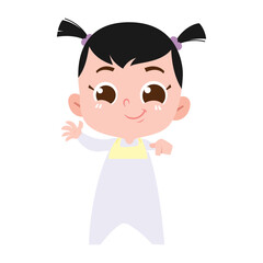 cute pose of a small child racing expression