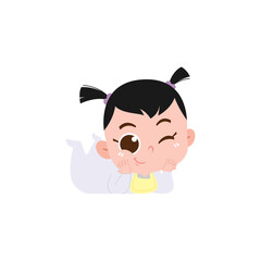 cute pose of a small child racing ethnic