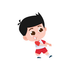 cute pose of a small child racing curly