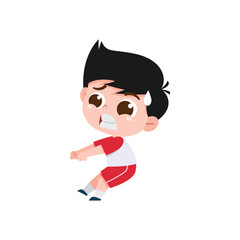 cute pose of a small child racing posing