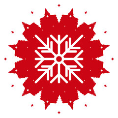 Xmas stamp design with Snowflake. Template for christmas handmade gifts. Vector illustration.