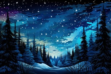 Fototapeta na wymiar Starry Winter Nights: Long-exposure shots of the night sky in winter, highlighting stars, constellations, and the Milky Way. - Generative AI