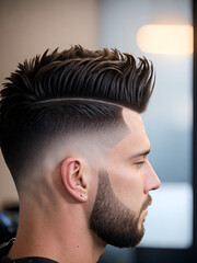 Obraz premium Man with faux hawk hairstyle - Profile view