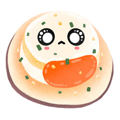 Cute Scallop Cute Seashell Mascot Character Kawaii Cartoon illustration Seafood Drawing Seafood Element Seafood Sticker