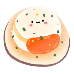 Cute Scallop Cute Seashell Mascot Character Kawaii Cartoon illustration Seafood Drawing Seafood Element Seafood Sticker