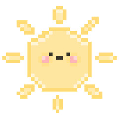 Fototapeta premium The Clear or Mostly clear sky (Day time) weather icon in pixel art