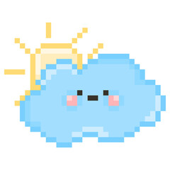 The Party cloudy weather icons in pixel art