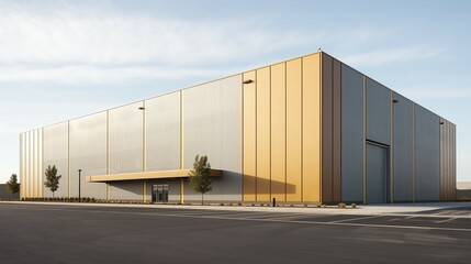 Fototapeta na wymiar Efficiency in Action: Large Logistics Distribution Building and Warehouse Building, Generative AI
