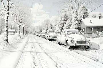 Snow-covered Cars - Generative AI