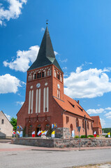 Neo-Gothic church of St. Margaret and Our Lady of the Scapular is Smilowo, Greater Poland Voivodeship, Poland