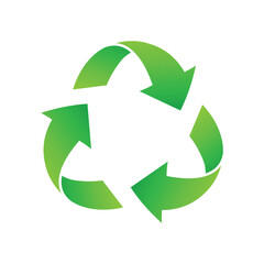 stylized green triangle recycle logo symbol
