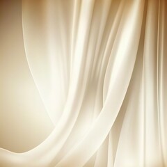 Light beige grainy gradient background, vanilla toned blurry cosmetics background, silk drapery backdrop curtain crumpled shiny bright elegant yellowish Generative AI 