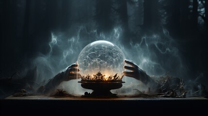 Mystical crystal ball - obrazy, fototapety, plakaty
