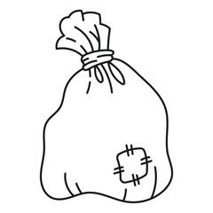 Illustration of Santa Claus gift bag on white background