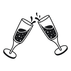 Illustration of two glasses with splashes