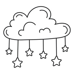 Illustration of a cloud with stars