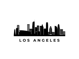 Vector Los Angeles skyline. Travel Los Angeles famous landmarks. Business and tourism concept for presentation, banner, web site.
