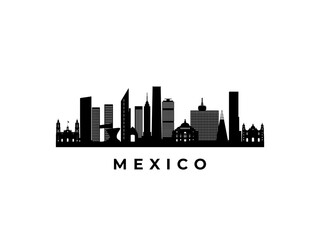 Vector Mexico skyline. Travel Mexico famous landmarks. Business and tourism concept for presentation, banner, web site. - 677525734