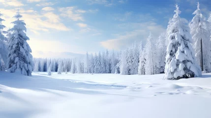 Fotobehang nature beautiful white sky snowy illustration outdoor blue, season travel, tree frost nature beautiful white sky snowy © vectorwin